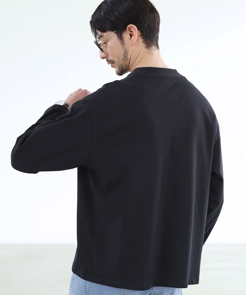 SPU（スプ）の「抗菌防臭シルケット風天竺長袖カットソー（Tシャツ/カットソー・メンズ・ホワイト/ブラック/アッシュブラウン/グレー・M/XL/L）」の17枚目の写真