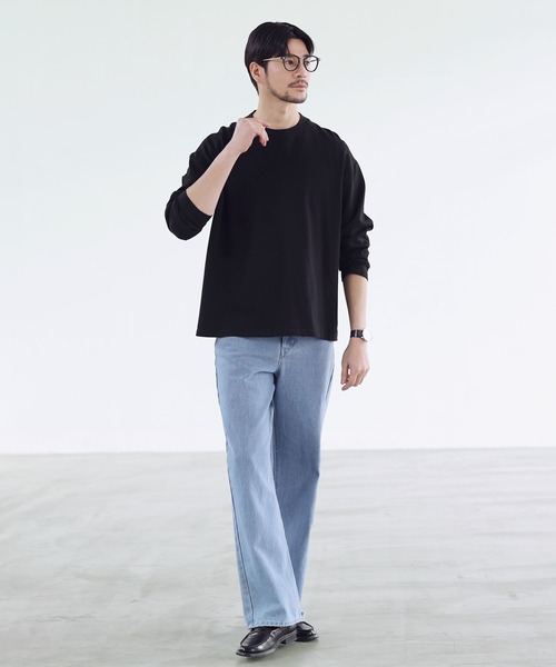 SPU（スプ）の「抗菌防臭シルケット風天竺長袖カットソー（Tシャツ/カットソー・メンズ・ホワイト/ブラック/アッシュブラウン/グレー・M/XL/L）」の19枚目の写真