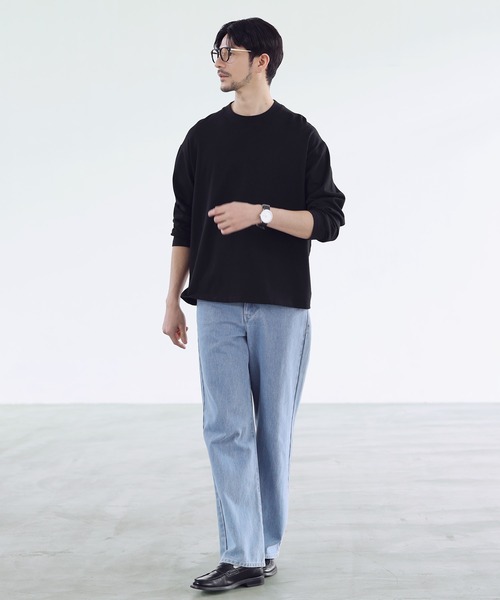 SPU（スプ）の「抗菌防臭シルケット風天竺長袖カットソー（Tシャツ/カットソー・メンズ・ホワイト/ブラック/アッシュブラウン/グレー・M/XL/L）」の20枚目の写真