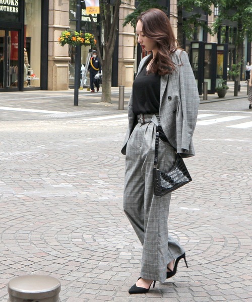 ROYAL PARTY(ロイヤルパーティー)の「タックワイドパンツ(その他パンツ・レディース・ベージュ/ピンク/ブラック/チェック・FREE)」の4枚目の写真