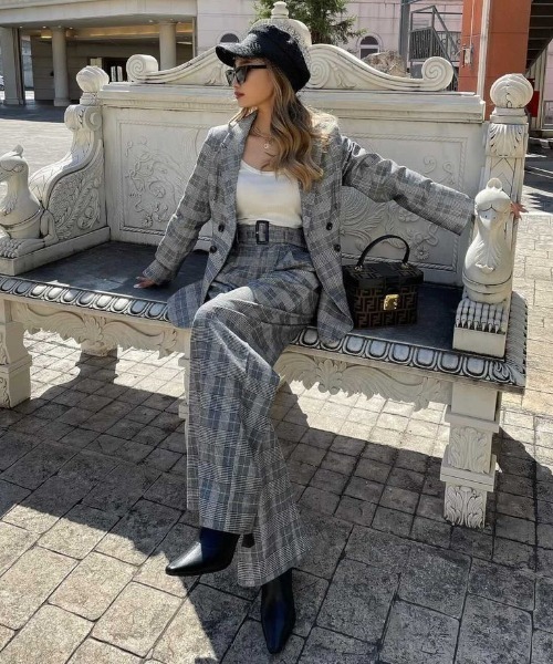 ROYAL PARTY(ロイヤルパーティー)の「タックワイドパンツ(その他パンツ・レディース・ベージュ/ピンク/ブラック/チェック・FREE)」の12枚目の写真