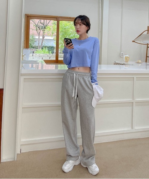 SONA（ソナ）の「SONYUNARA ワイドトレーニングパンツ（スウェットパンツ・レディース・ライトグレー/グレー・FREE）」の19枚目の写真