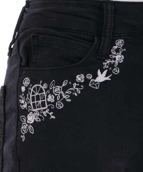 axes femme（アクシーズファム）の「レター刺繍デニムパギンス（デニムパンツ・レディース・ブラック/インディゴブルー・LARGE/MEDIUM/SMALL）」の12枚目の写真