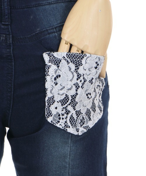 axes femme（アクシーズファム）の「レター刺繍デニムパギンス（デニムパンツ・レディース・ブラック/インディゴブルー・LARGE/MEDIUM/SMALL）」の14枚目の写真