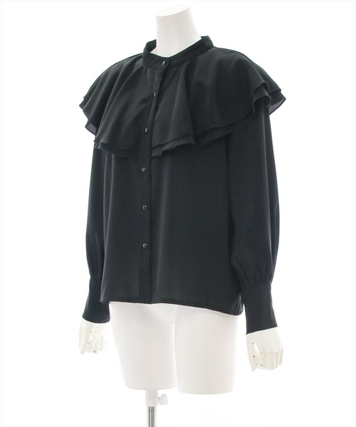 clear（クリア）の「ラッフルカラーブラウス≪2021AW新作≫（シャツ/ブラウス・レディース・ブラック/オフホワイト/オレンジ・F）」の5枚目の写真