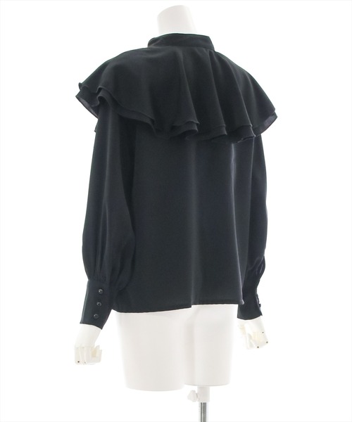 clear（クリア）の「ラッフルカラーブラウス≪2021AW新作≫（シャツ/ブラウス・レディース・ブラック/オフホワイト/オレンジ・F）」の6枚目の写真