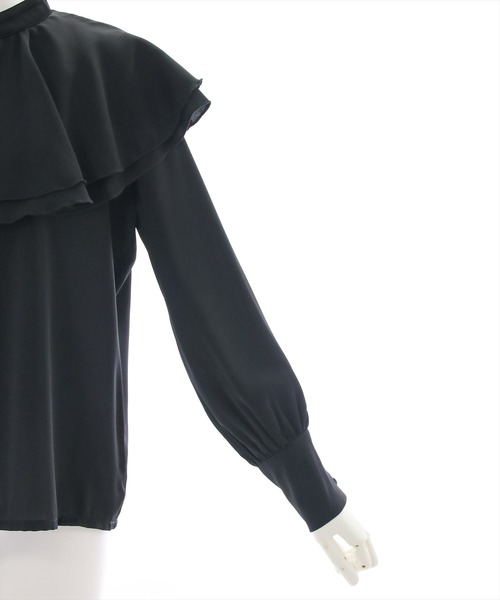 clear（クリア）の「ラッフルカラーブラウス≪2021AW新作≫（シャツ/ブラウス・レディース・ブラック/オフホワイト/オレンジ・F）」の11枚目の写真