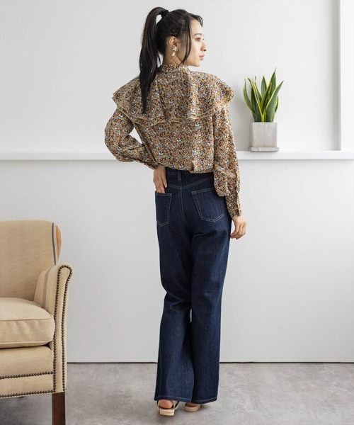 clear（クリア）の「ラッフルカラーブラウス≪2021AW新作≫（シャツ/ブラウス・レディース・ブラック/オフホワイト/オレンジ・F）」の15枚目の写真