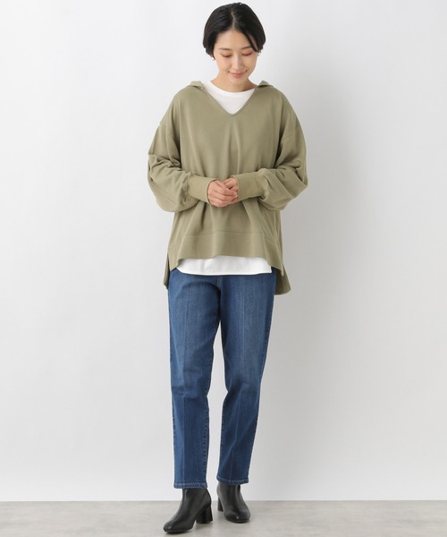 LEPSIM（レプシィム）の「スリットBIGパーカー　958988（パーカー・レディース・グレー/ライトグリーン/ブラウン・FREE）」の6枚目の写真