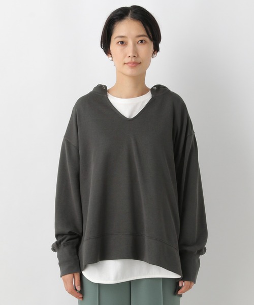 LEPSIM（レプシィム）の「スリットBIGパーカー　958988（パーカー・レディース・グレー/ライトグリーン/ブラウン・FREE）」の7枚目の写真