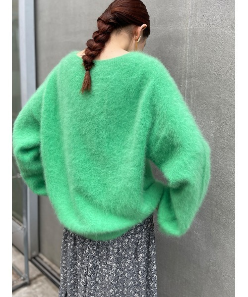 BEARDSLEY（ビアズリー）の「FOXニット（ニット/セーター・レディース・グリーン/ネイビー・FREE）」の10枚目の写真