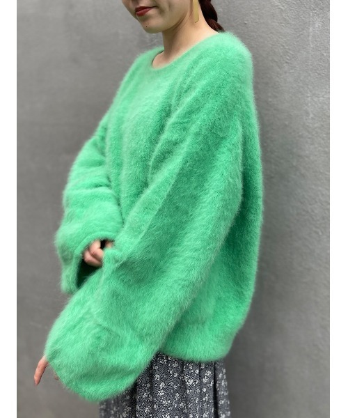 BEARDSLEY（ビアズリー）の「FOXニット（ニット/セーター・レディース・グリーン/ネイビー・FREE）」の8枚目の写真