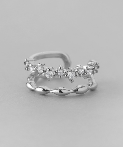 ANEMONE(アネモネ)の「ビジュー×メタル2連風イヤーカフ(イヤーカフ・レディース・ピンクゴールド/シルバー/ゴールド・FREE)」の8枚目の写真