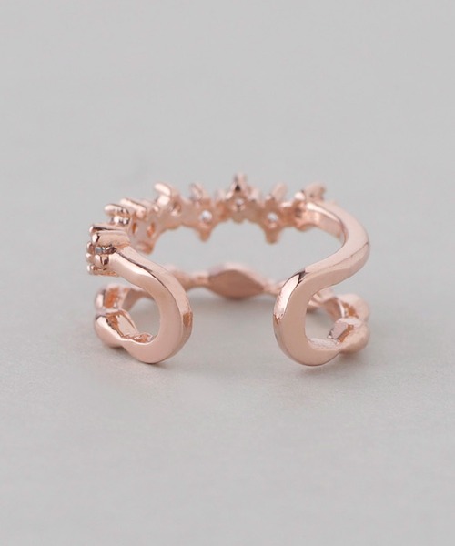 ANEMONE(アネモネ)の「ビジュー×メタル2連風イヤーカフ(イヤーカフ・レディース・ピンクゴールド/シルバー/ゴールド・FREE)」の9枚目の写真