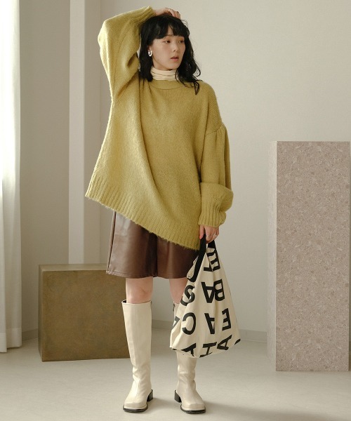 Bab（バブ）の「【WEB限定】フェイクレザーハーフパンツ（その他パンツ・レディース・ブラック/ブラウン/カーキ・M）」の16枚目の写真