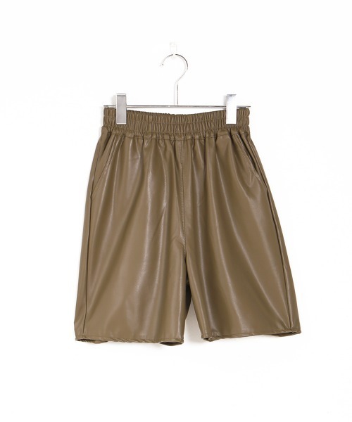 Bab（バブ）の「【WEB限定】フェイクレザーハーフパンツ（その他パンツ・レディース・ブラック/ブラウン/カーキ・M）」の17枚目の写真