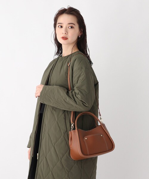 AG by aquagirl(エージーバイアクアガール)の「◆ステッチポケットバッグ(トートバッグ・レディース・グレー/カーキ/ブラウン系・00)」の1枚目の写真