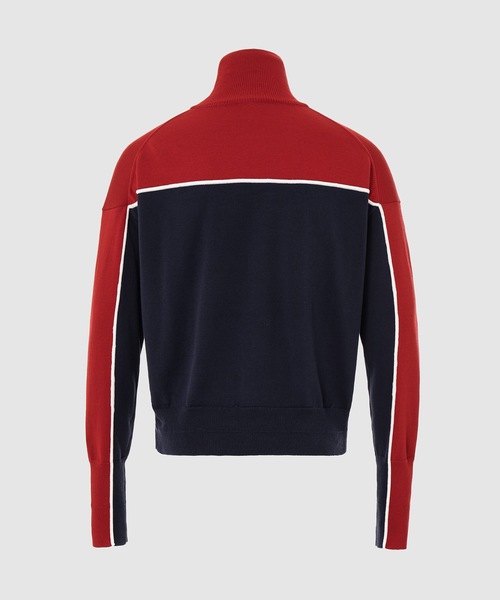 MAISON EUREKA（メゾンエウレカ）の「STRIPE HIGH NECK SWEATER（ニット/セーター・レディース・レッド系その他/オレンジ系その他・FREE）」の3枚目の写真