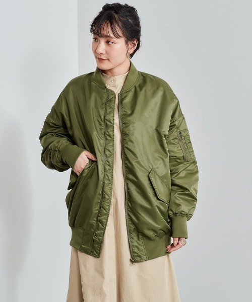 cepo(セポ)の「MA-1オーバージャケット(ブルゾン・レディース・ブラック/オフホワイト/オリーブ・M)」の8枚目の写真