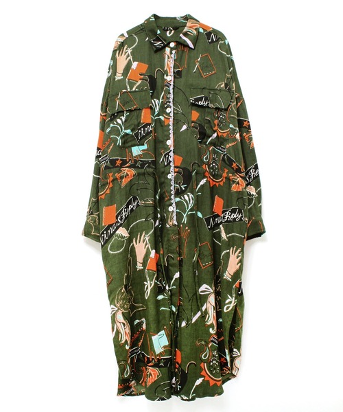 RNA(アールエヌエー)の「D1574 NINA'S REPLYシャツワンピース(シャツワンピース・レディース・ネイビー/オリーブ/レンガ・MEDIUM)」の2枚目の写真