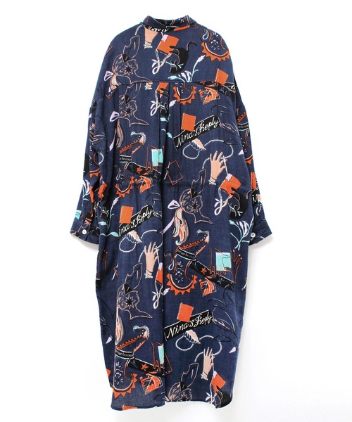 RNA(アールエヌエー)の「D1574 NINA'S REPLYシャツワンピース(シャツワンピース・レディース・ネイビー/オリーブ/レンガ・MEDIUM)」の5枚目の写真