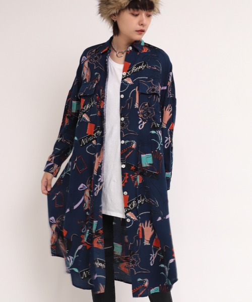 RNA(アールエヌエー)の「D1574 NINA'S REPLYシャツワンピース(シャツワンピース・レディース・ネイビー/オリーブ/レンガ・MEDIUM)」の7枚目の写真