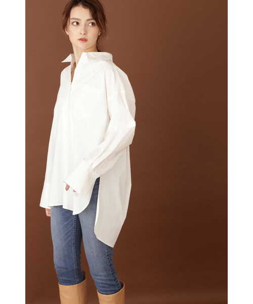 JILL STUART(ジルスチュアート)の「《Exclusive Line》オーバーサイズシャツ(シャツ/ブラウス・レディース・ホワイト/カーキ/ピンク・FREE)」の4枚目の写真