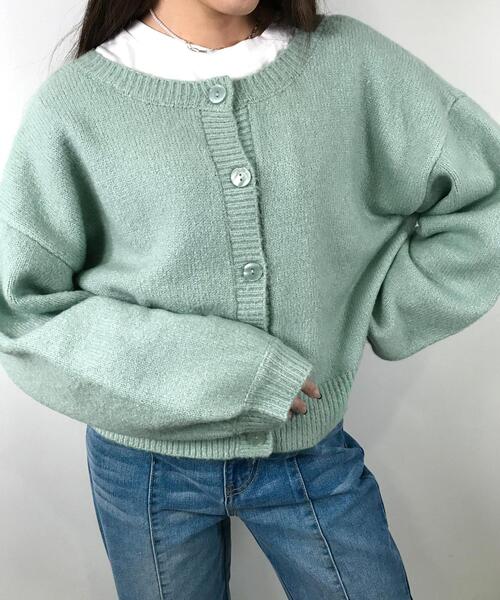 INGNI（イング）の「クルーネック／2WAYもちもちショートカーディガン（カーディガン/ボレロ・レディース・ピンク/イエロー/グリーン/アイボリー・M）」の16枚目の写真