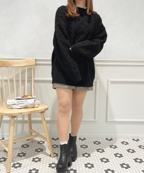 apres jour（アプレジュール）の「チュニックケーブルニット【ZOZOTOWN限定アイテム】（ニット/セーター・レディース・モカ/グリーン系その他/ブラック/アイボリー・X-LARGE/フリー）」の18枚目の写真