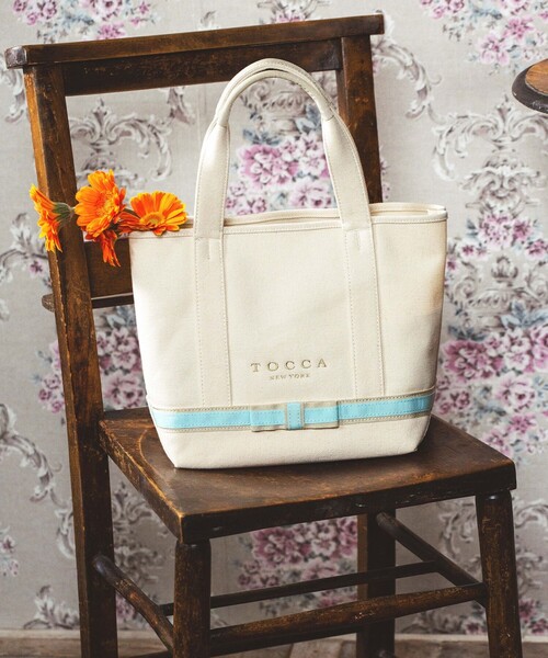 Dual Ribbon Ribbon Canvas Tote S トートバッグ Tocca トッカ のファッション Tote トートバッグ