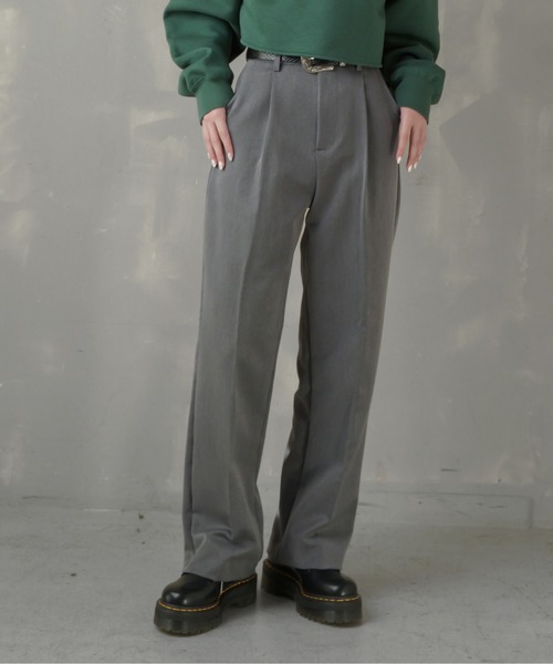 SPINNS(スピンズ)の「センタープレスワイドスラックスパンツ(スラックス・レディース・ブラック/ベージュ/チャコール・S/M)」の9枚目の写真