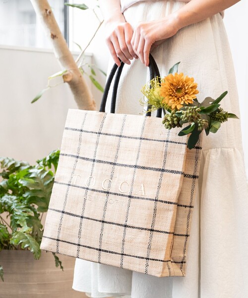 超美品】TOCCA VIVID MARCHE 天然草木 刺繍トートバッグ L