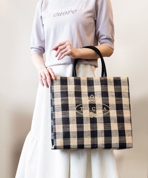 超美品】TOCCA VIVID MARCHE 天然草木 刺繍トートバッグ L