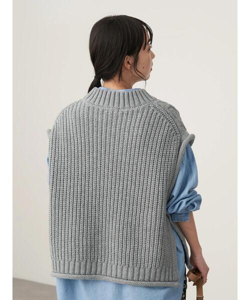 earth music&ecology（アースミュージックアンドエコロジー）の「ケーブルベスト＊（ベスト・レディース・ベージュ/杢グレー・FREE）」の11枚目の写真