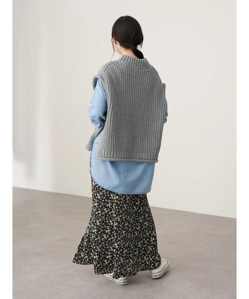 earth music&ecology（アースミュージックアンドエコロジー）の「ケーブルベスト＊（ベスト・レディース・ベージュ/杢グレー・FREE）」の14枚目の写真