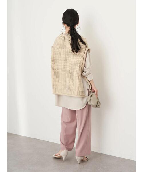 earth music&ecology（アースミュージックアンドエコロジー）の「ケーブルベスト＊（ベスト・レディース・ベージュ/杢グレー・FREE）」の20枚目の写真