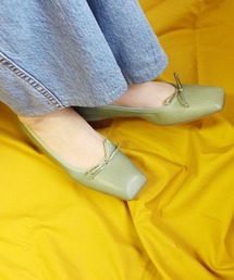 FABIO RUSCONI / S-5969 / ローヒールスクエアトゥリボンパンプス