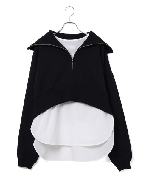 ADAM ET ROPE'(アダムエロペ)の「ZIPレイヤードスウェット(スウェット・レディース・ネイビー/オレンジ/ホワイト・FREE)」の12枚目の写真