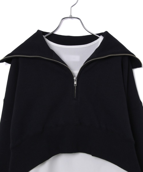 ADAM ET ROPE'(アダムエロペ)の「ZIPレイヤードスウェット(スウェット・レディース・ネイビー/オレンジ/ホワイト・FREE)」の16枚目の写真