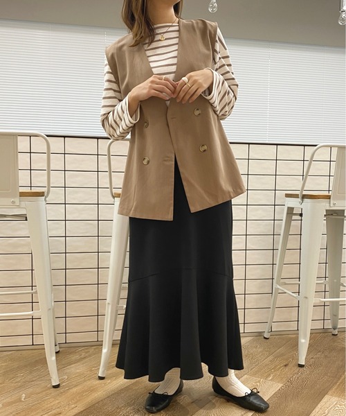 apres jour(アプレジュール)の「ボーダーカットトップス【ZOZOTOWN限定アイテム】(Tシャツ/カットソー・レディース・ピンク/グリーン系その他/オフホワイト/ブルー系その他・X-LARGE/フリー)」の8枚目の写真