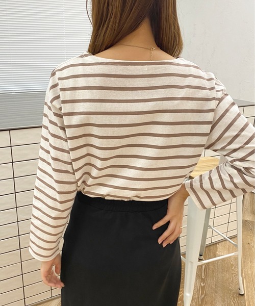 apres jour(アプレジュール)の「ボーダーカットトップス【ZOZOTOWN限定アイテム】(Tシャツ/カットソー・レディース・ピンク/グリーン系その他/オフホワイト/ブルー系その他・X-LARGE/フリー)」の12枚目の写真