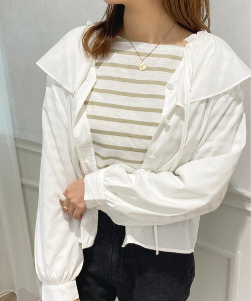 apres jour(アプレジュール)の「ボーダーカットトップス【ZOZOTOWN限定アイテム】(Tシャツ/カットソー・レディース・ピンク/グリーン系その他/オフホワイト/ブルー系その他・X-LARGE/フリー)」の20枚目の写真