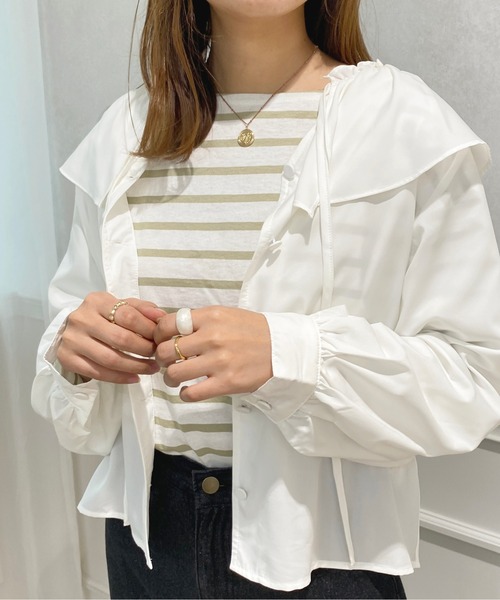 apres jour(アプレジュール)の「ボーダーカットトップス【ZOZOTOWN限定アイテム】(Tシャツ/カットソー・レディース・ピンク/グリーン系その他/オフホワイト/ブルー系その他・X-LARGE/フリー)」の21枚目の写真