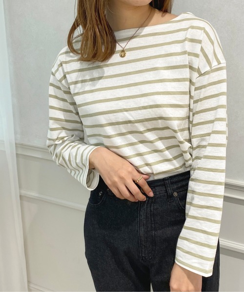 apres jour(アプレジュール)の「ボーダーカットトップス【ZOZOTOWN限定アイテム】(Tシャツ/カットソー・レディース・ピンク/グリーン系その他/オフホワイト/ブルー系その他・X-LARGE/フリー)」の15枚目の写真