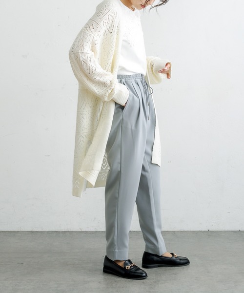 PUAL CE CIN（ピュアルセシン）の「ストレッチイージーテーパードパンツ（その他パンツ・レディース・ベージュ/ネイビー/グレー/アイボリー・FREE）」の18枚目の写真