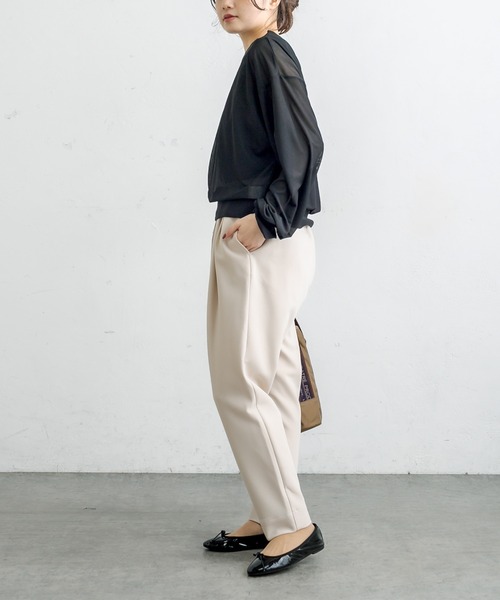 PUAL CE CIN（ピュアルセシン）の「ストレッチイージーテーパードパンツ（その他パンツ・レディース・ベージュ/ネイビー/グレー/アイボリー・FREE）」の13枚目の写真