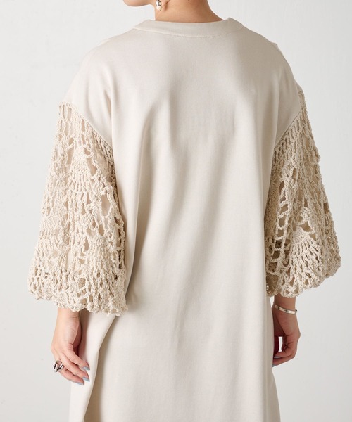 BEARDSLEY（ビアズリー）の「カギ針袖ワンピース（ワンピース・レディース・ネイビー/アイボリー・FREE）」の17枚目の写真