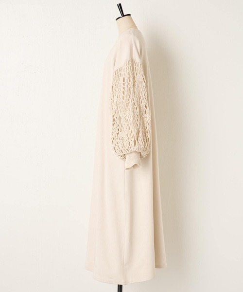 BEARDSLEY（ビアズリー）の「カギ針袖ワンピース（ワンピース・レディース・ネイビー/アイボリー・FREE）」の3枚目の写真