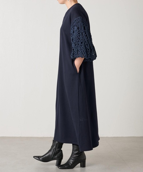 BEARDSLEY（ビアズリー）の「カギ針袖ワンピース（ワンピース・レディース・ネイビー/アイボリー・FREE）」の12枚目の写真