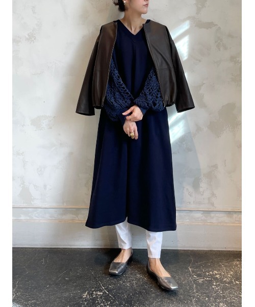 BEARDSLEY（ビアズリー）の「カギ針袖ワンピース（ワンピース・レディース・ネイビー/アイボリー・FREE）」の8枚目の写真